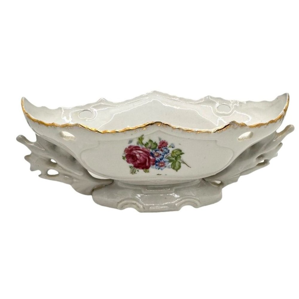 Vintage Glazed Porcelain Multi-Color Planter